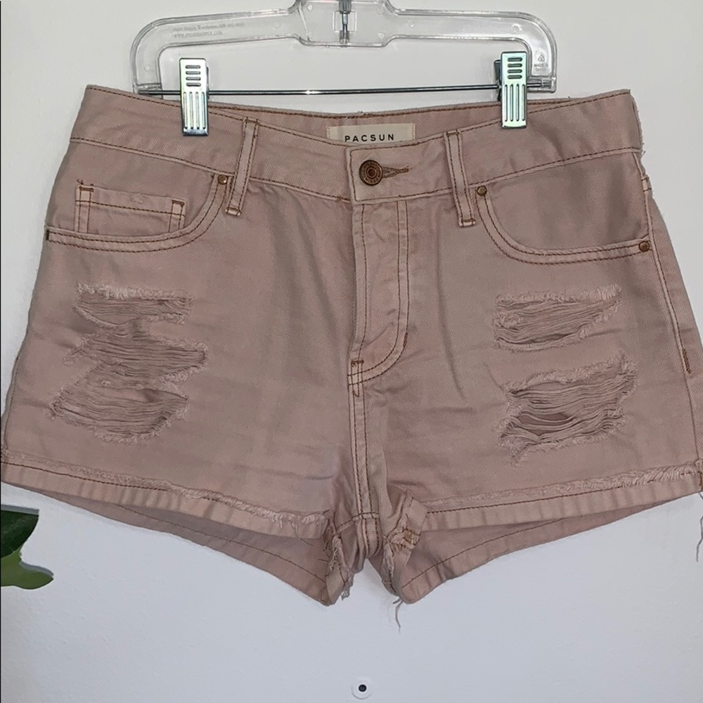 Pacsun Mid Rise Denim Short in Pink.